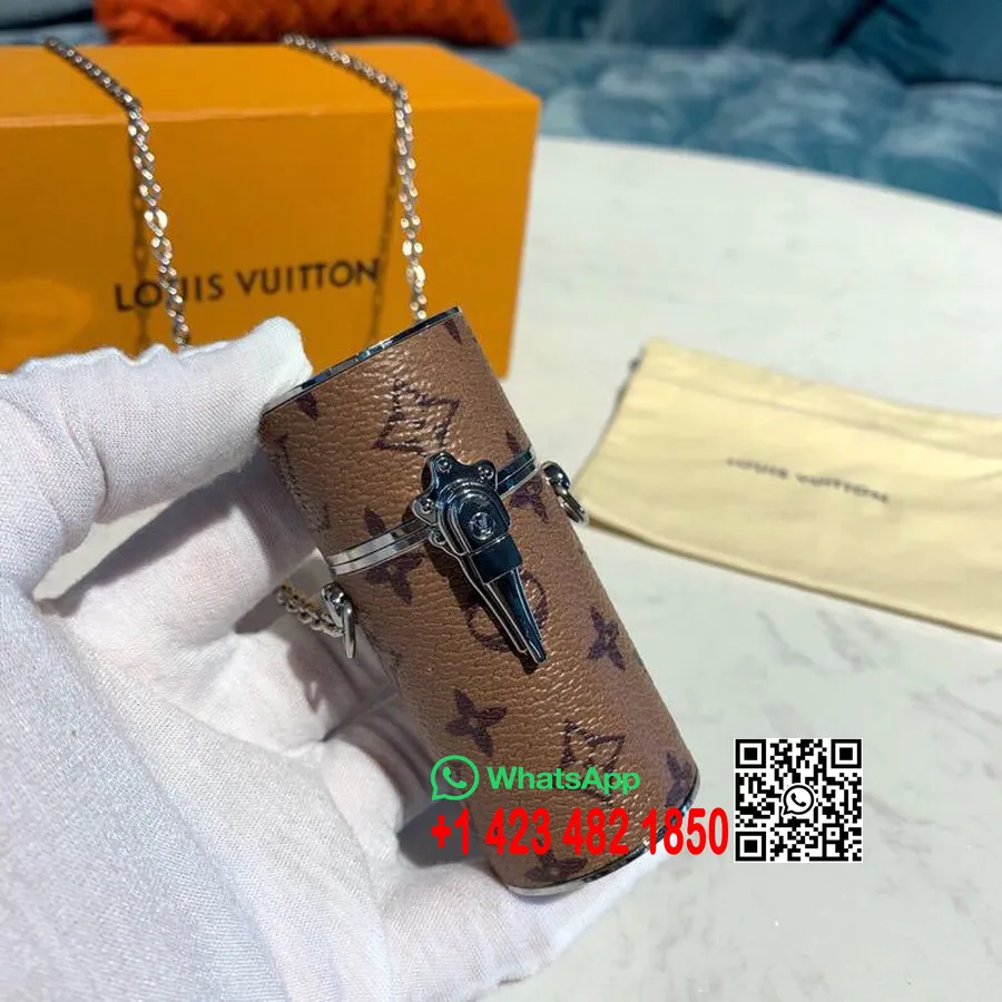 Louis Vuitton Tas Lipstik 10Cm Monogram Kanvas Terbalik Koleksi Musim Semi/Musim Panas 2019 Mp2407, Tan