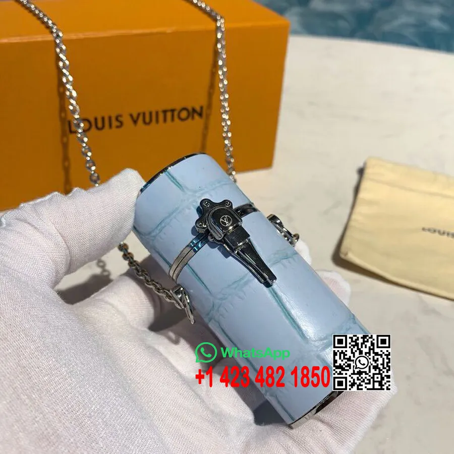 Louis Vuitton Taštička Na Rúž 8cm Krokodíl Kolekcia Jar/leto 2019 Mp2407, Svetlo Modrá