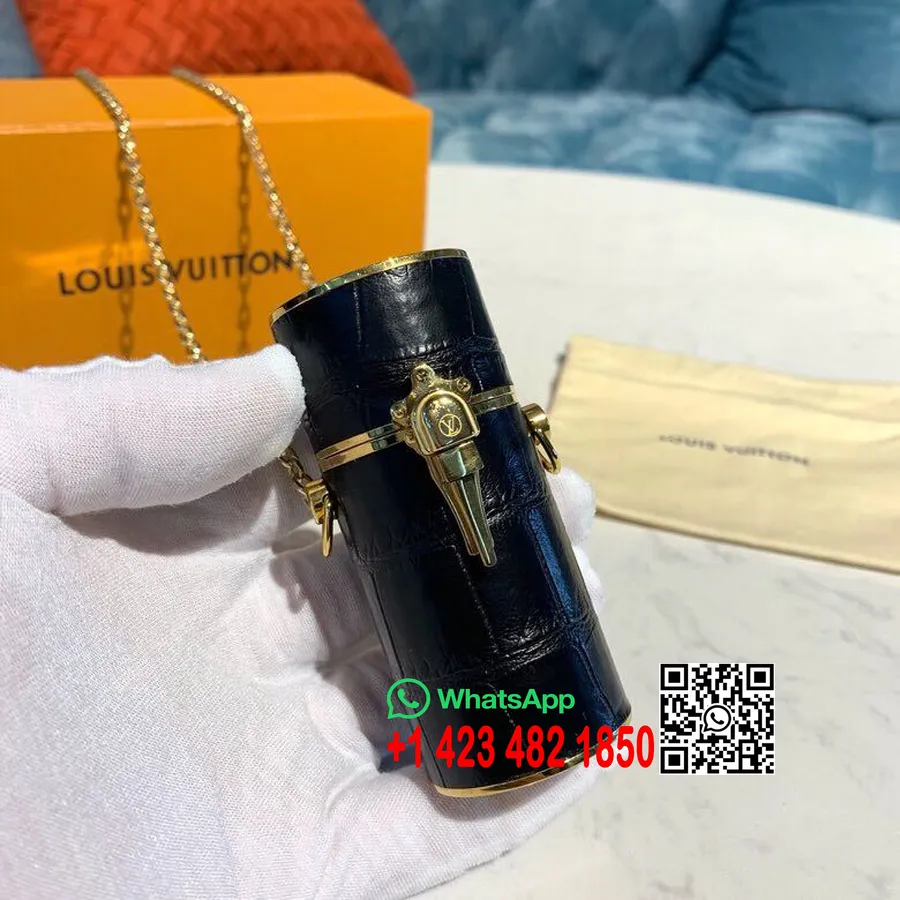 Louis Vuitton Taštička Na Rúž 8cm Krokodíl Kolekcia Jar/leto 2019 Mp2407, čierna