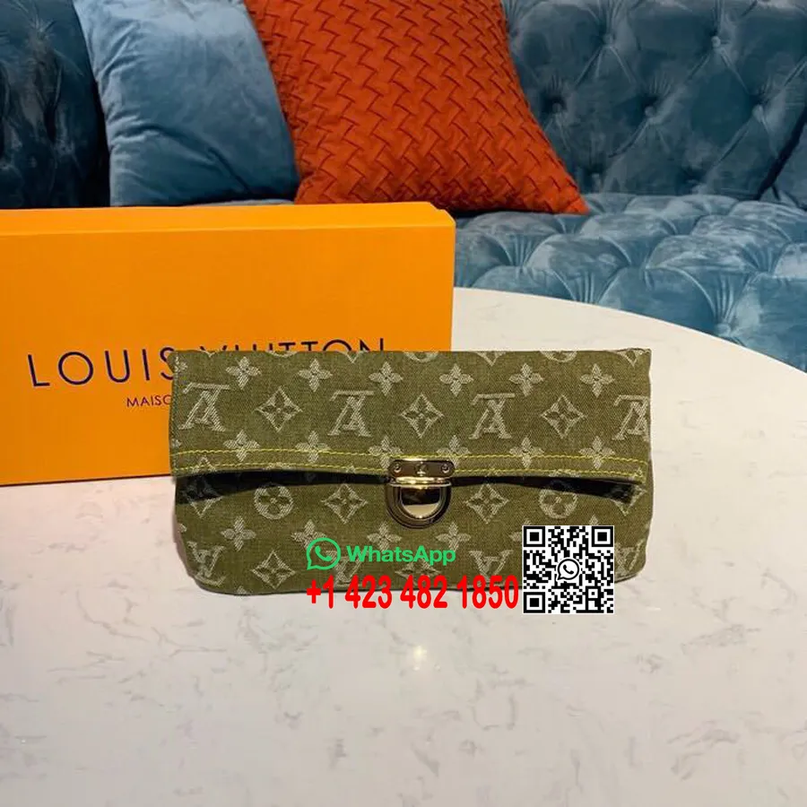 Louis Vuitton Kabelka 25 Cm Denim Monogram Plátno Kolekcia Jar/leto 2019 M44472, Denim Zelená