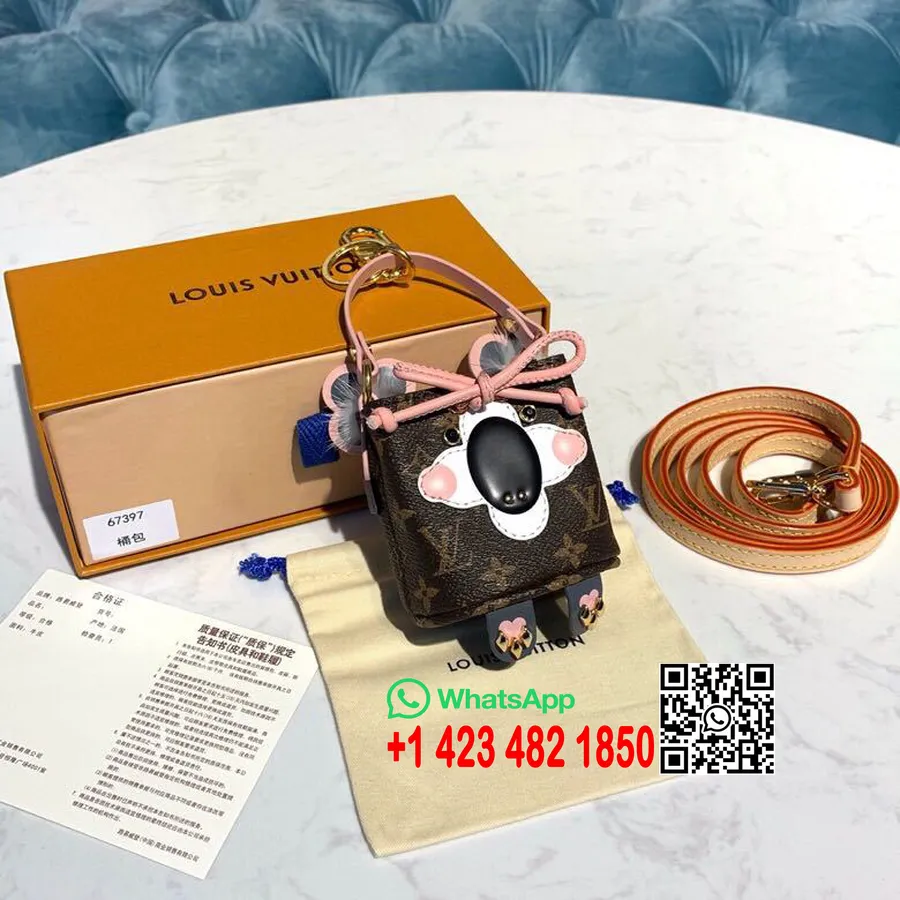 Louis Vuitton Boneka Liar Tas Koala Neonoe Pesona Dan Gantungan Kunci Koleksi Musim Semi/Musim Panas 2019 M64260, Merah Muda Cer