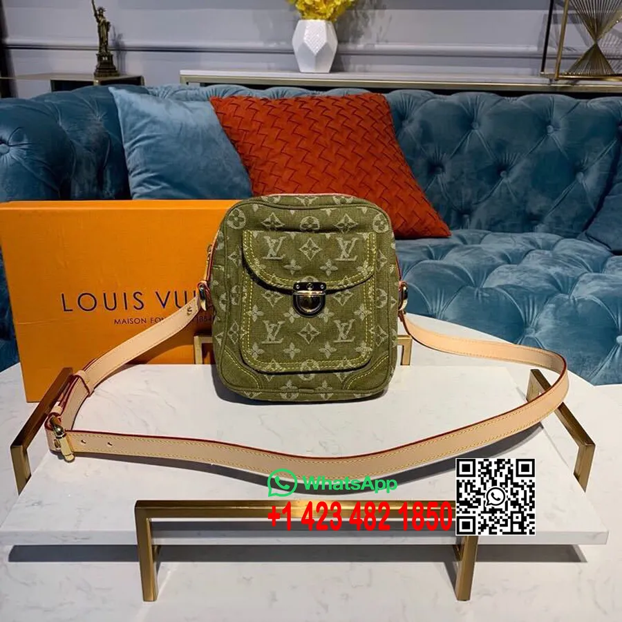 Louis Vuitton Taška Na Fotoaparát 18cm Denim Monogram Plátno Kolekcia Jar/leto 2019 M95348, Denim Zelená