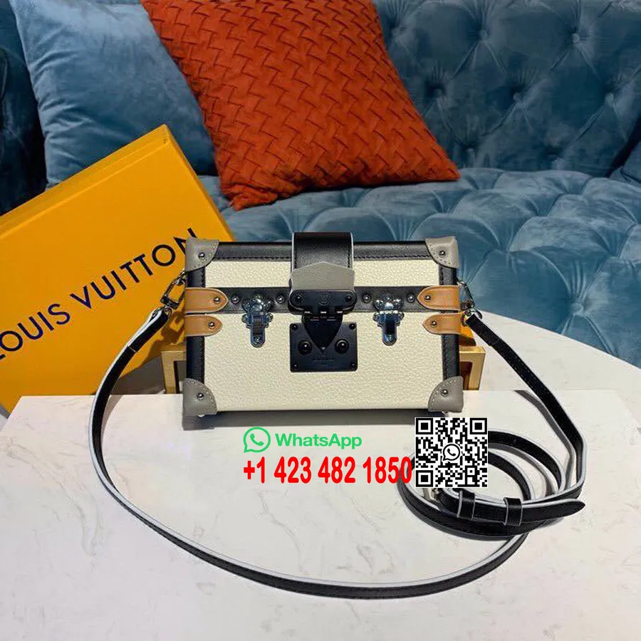 Louis Vuitton Petite Malle Taška 20cm Cuir Taurillon Plátno Kolekce Jaro/léto 2019 M53786, Bílá/béžová/černá