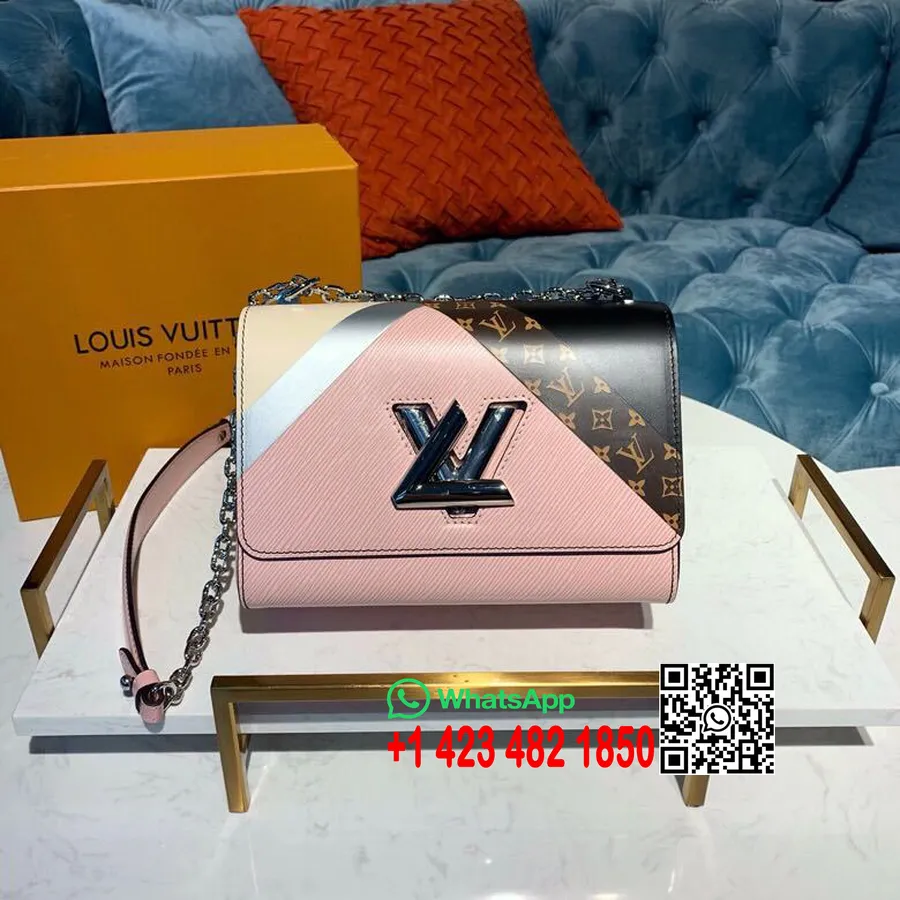 Louis Vuitton Twist Mm Sac 24cm Toile Epi/monogram Tape Collection Printemps/été 2019 M53800, Blanc Rose