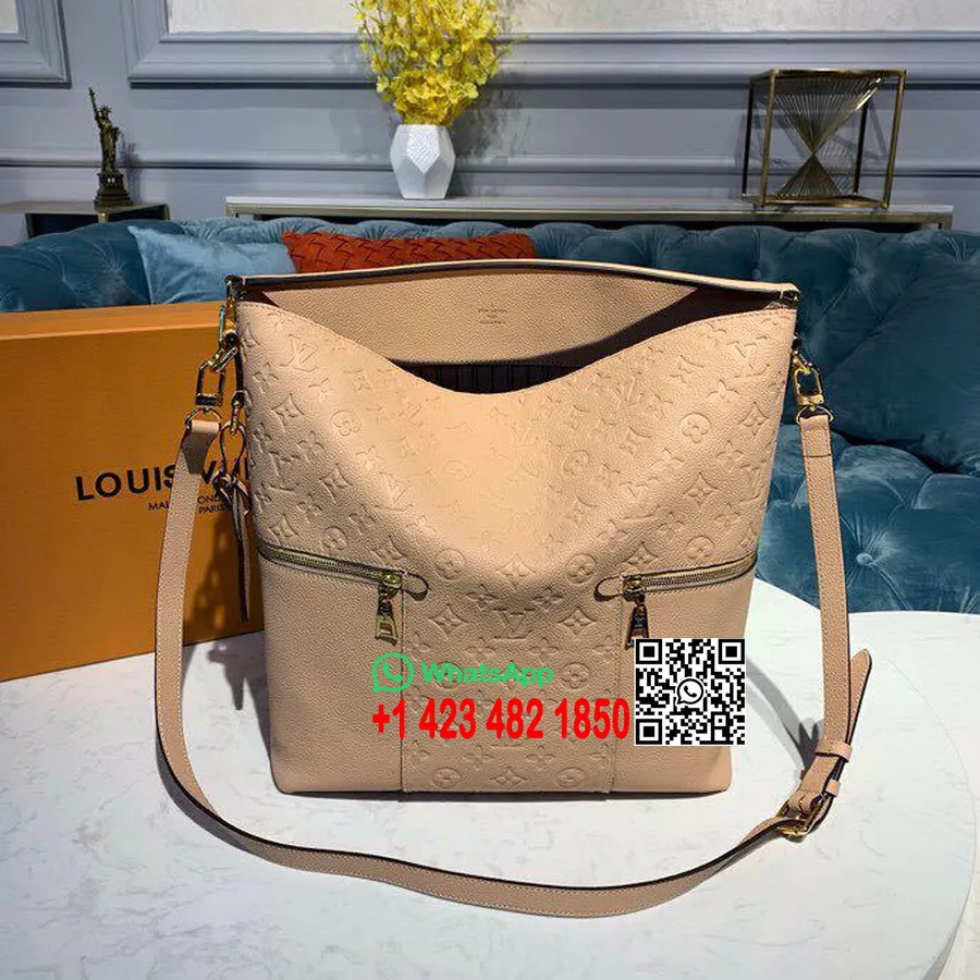 Louis Vuitton Melie скитник чанта 33cm монограм Empreinte Canvas колекция пролет/лято 2019 M44247, папирус