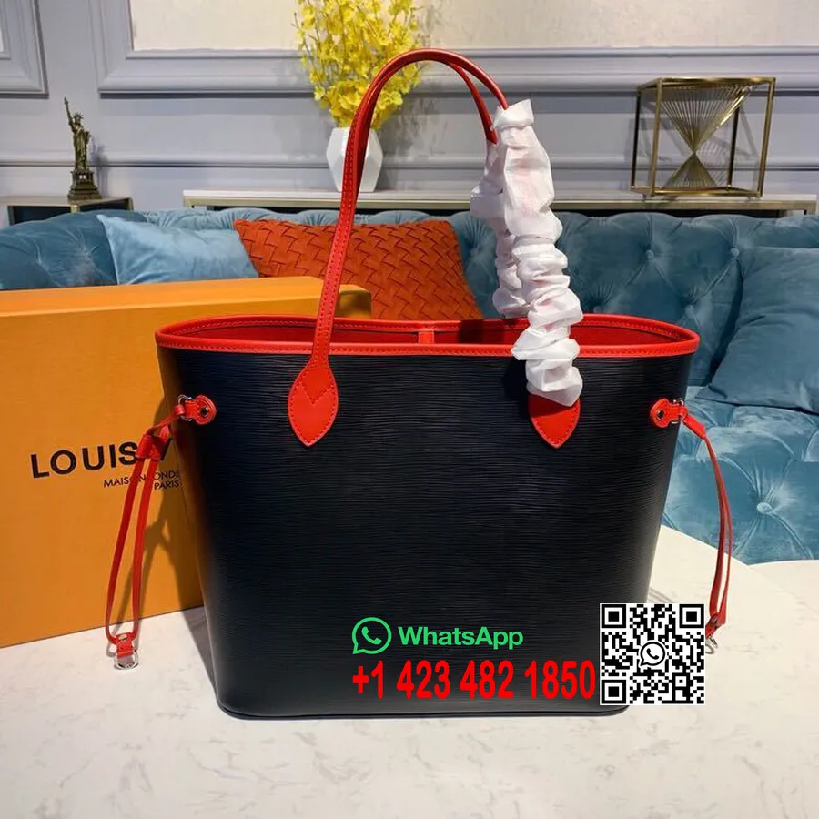 Bolsa Louis Vuitton Neverfull Mm 32cm Epi Canvas Coleção Primavera/verão 2019 M54185, Noir/coquelicot