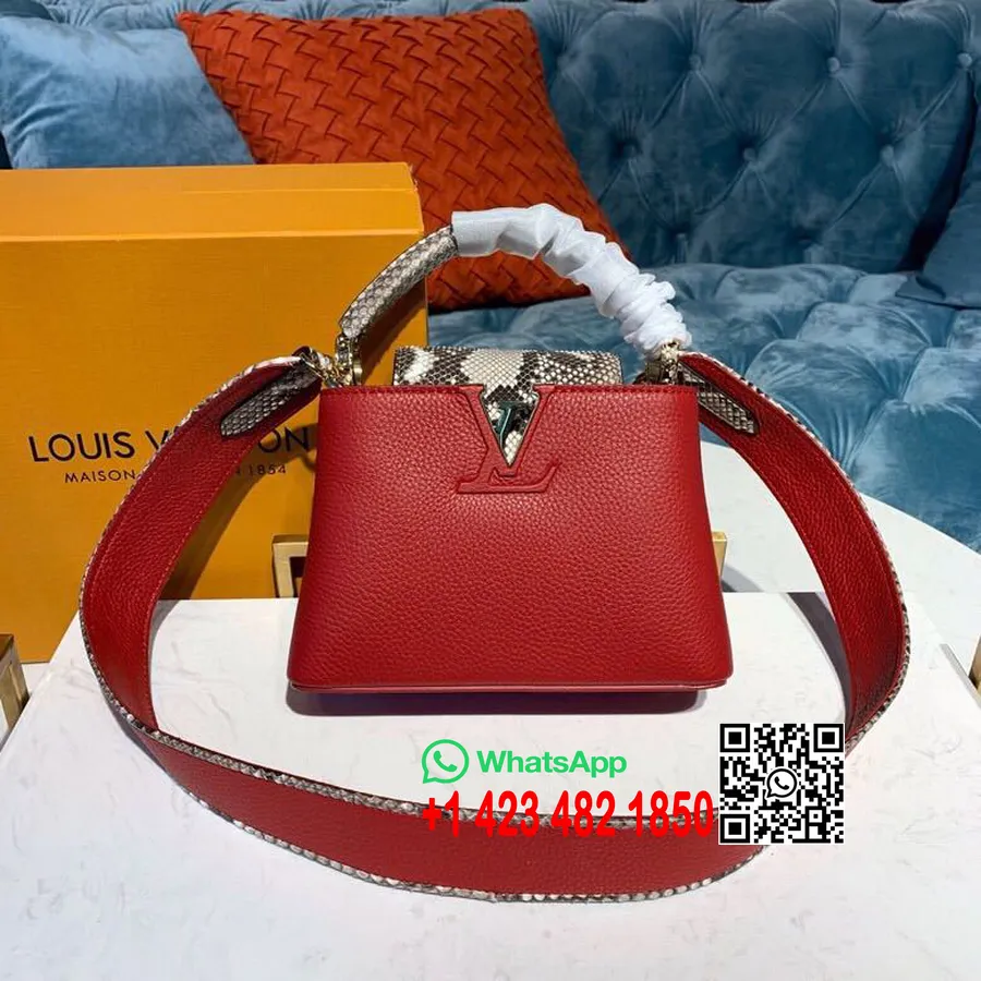 Louis Vuitton Capucines Bb Soma 20cm Dārgakmeņi Pitona āda Taurillon ādas Audekls Pavasara/vasaras 2019 Kolekcija M44586, Vīns