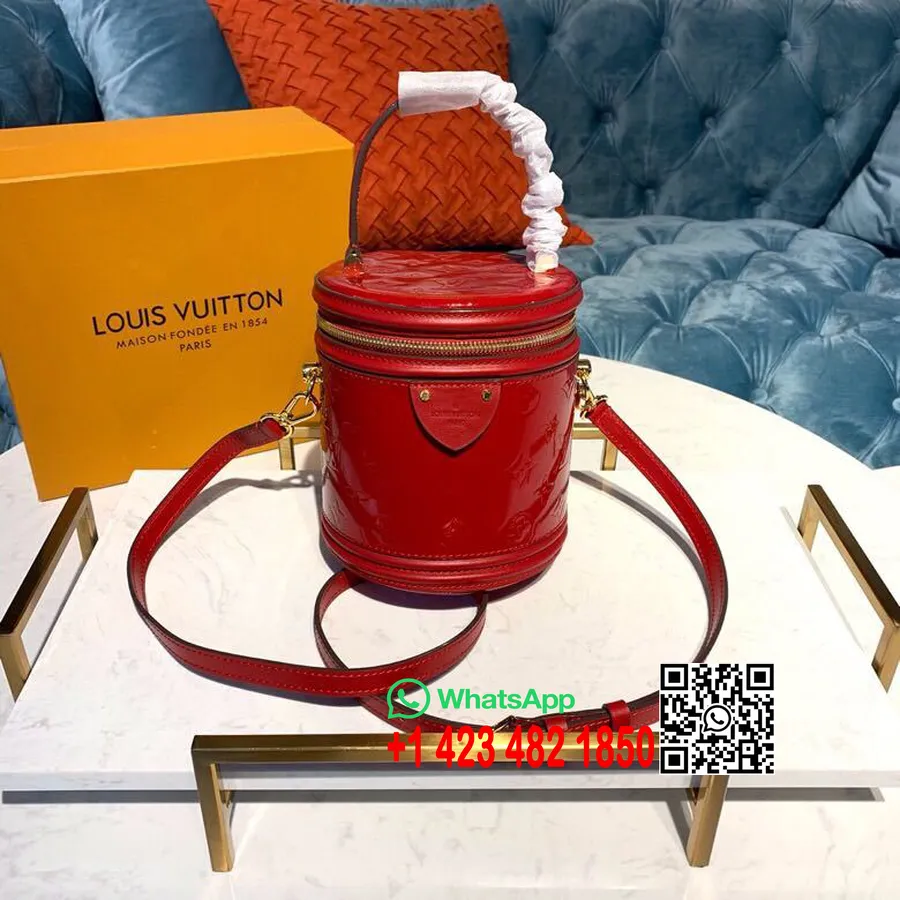 Louis Vuitton Cannes Ilukohver Kott 16cm Monogramm Vernis Lõuend Kevad/suvi 2019 Kollektsioon M53998, Rouge