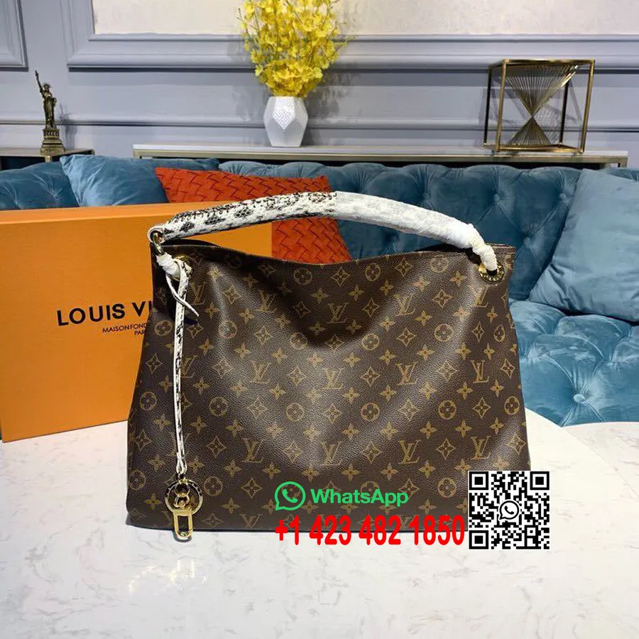 Louis Vuitton Python-Griff Artsy Mm Tasche 42 Cm Monogramm Canvas Frühjahr/Sommer 2019 Kollektion M40249, Braun