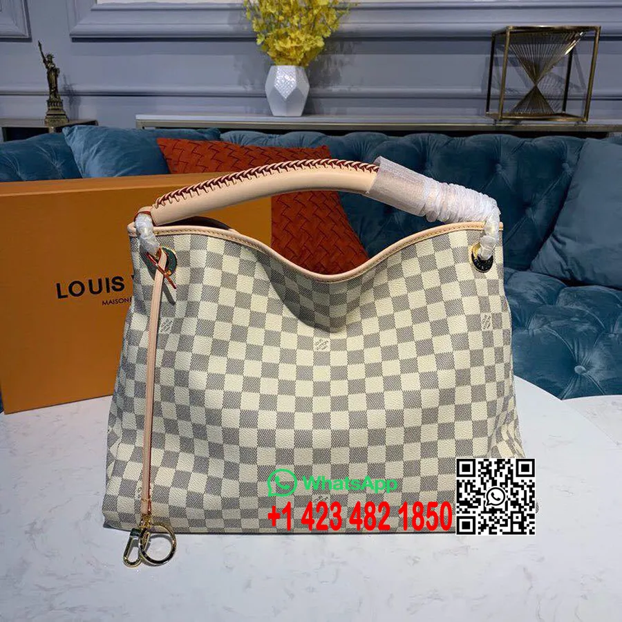 Louis Vuitton Artsy Mm Torba 42 Cm Damier Azur Canvas Kolekcija Pomlad/poletje 2019 N41174, Bež