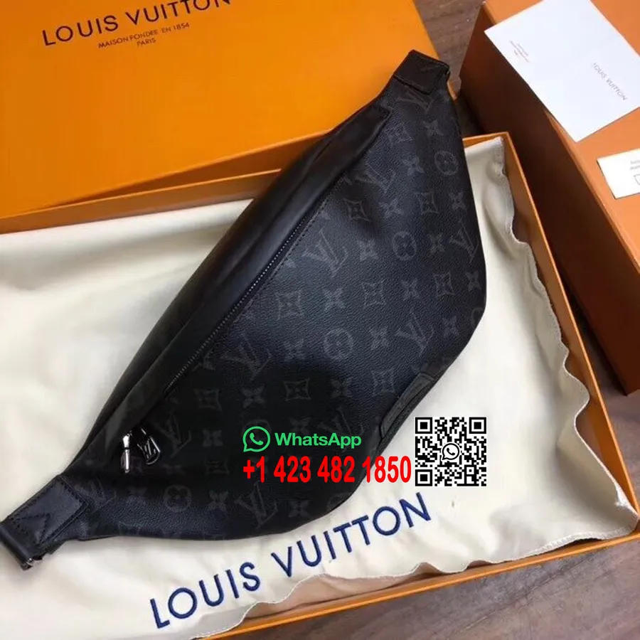 Louis Vuitton Mens Discovery Bumbag 48cm μονόγραμμα έκλειψη καμβάς άνοιξη/καλοκαίρι 2019 συλλογή M44336, μαύρο