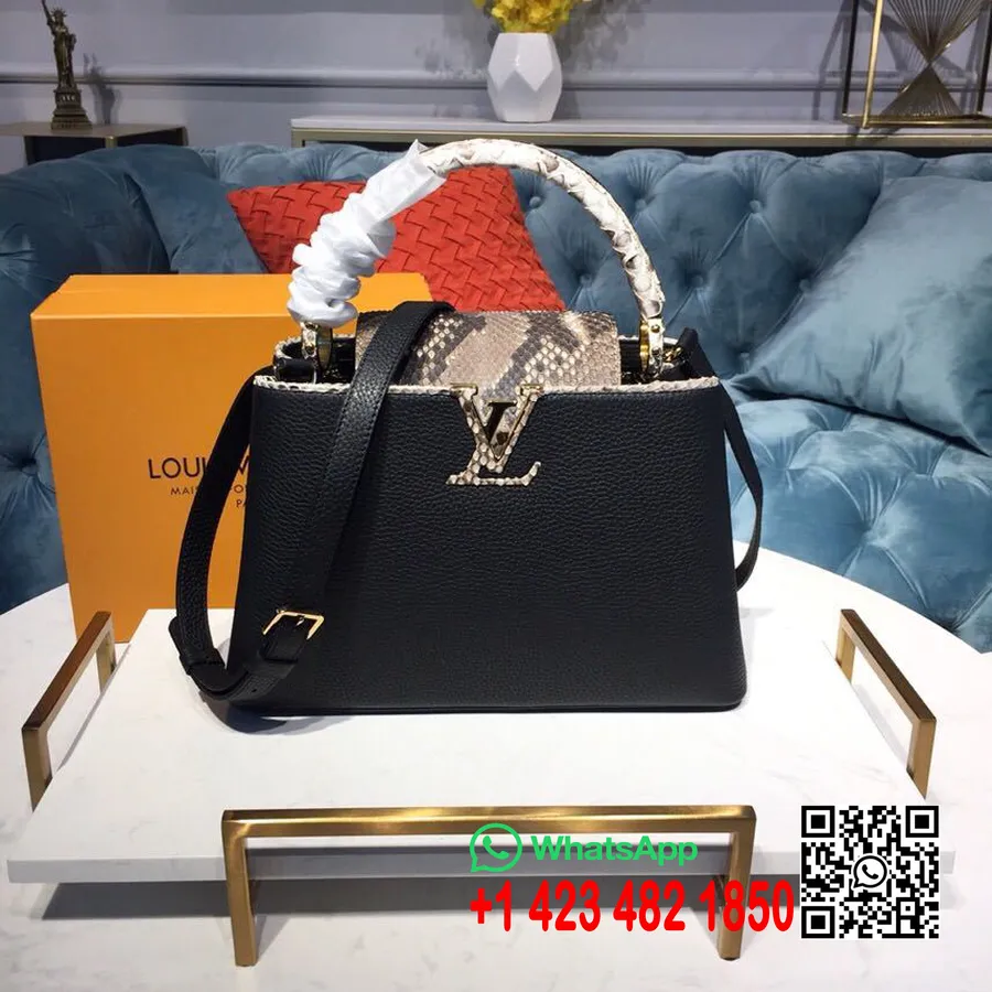 Louis Vuitton Capucines Pm Torba 32 Cm Taurillon Kožna Kolekcija Proljeće/ljeto 2019. N95383, Crna