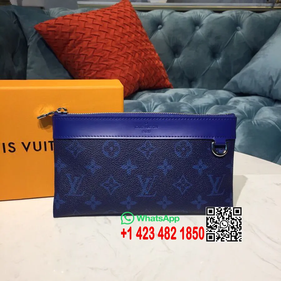 Louis Vuitton Discovery Pochette 20 Cm-es Monogram Kobalt Vászon 2019 Tavaszi/nyári Kollekció M30278, Sötétkék