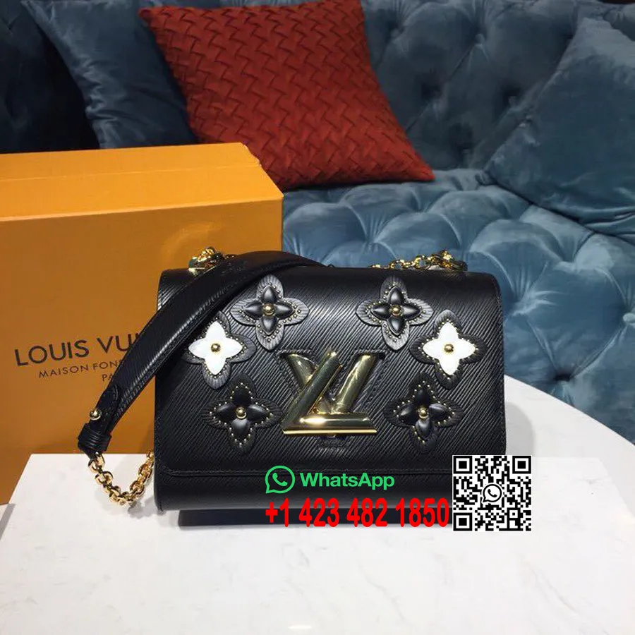 Louis Vuitton Twist Flower Tinsel Mm Bag 24cm Epi Canvas Vår/sommer 2019 Kolleksjon M53762, Noir