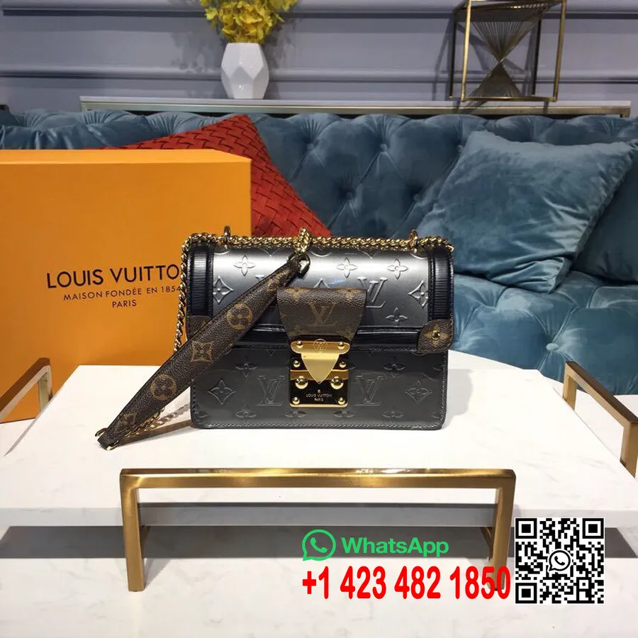 Louis Vuitton Wynwood Táska 22 Cm-es Monogramos Vernis Vászon 2019 Tavaszi/nyári Kollekció M90443, Bitumetálos Metálszürke