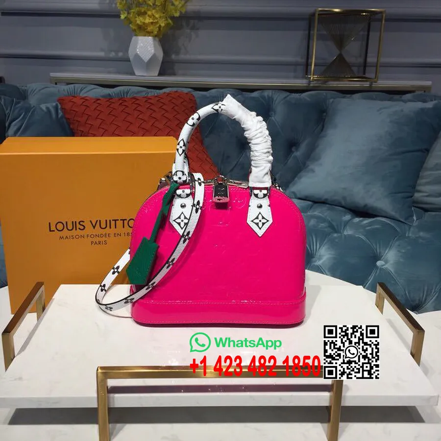 Louis Vuitton Alma Bb Táska 24 Cm-es Monogramos Vernis Vászon 2019 Tavaszi/nyári Kollekció M90447, Berlingot Rózsaszín