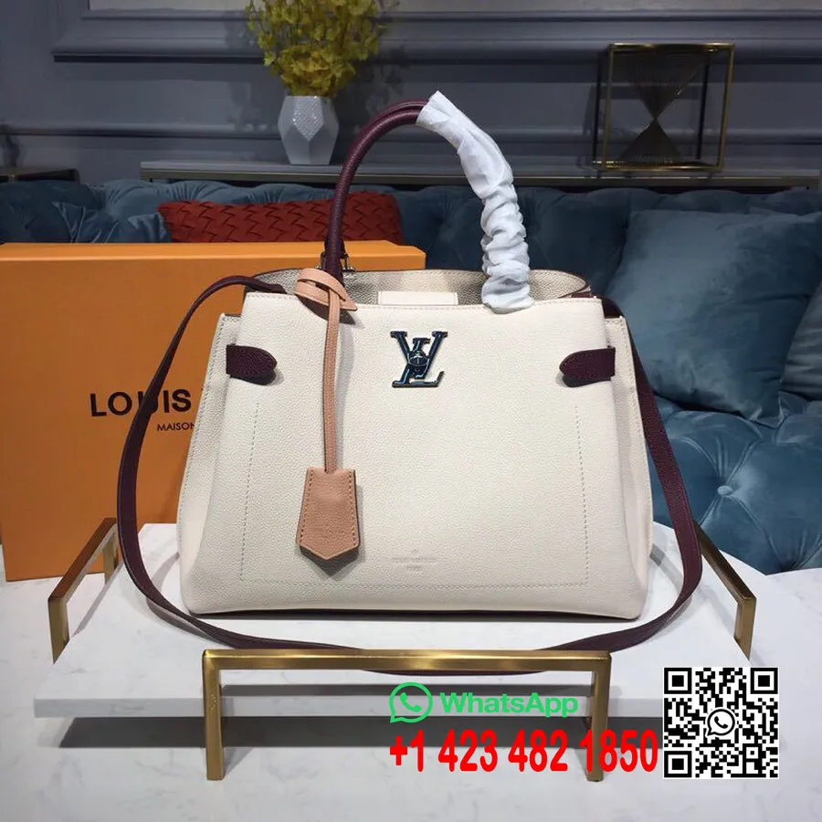 Louis Vuitton Lockme Day Tote Bag 33cm Monogram Empreinte Canvas Lente/Zomer 2019 Collectie M53647, Roze Zijde Kwarts Calla