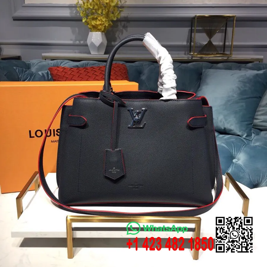 Louis Vuitton Lockme Day Draagtas 33cm Monogram Empreinte Canvas Lente/zomer 2019 Collectie M53645, Marine Rouge