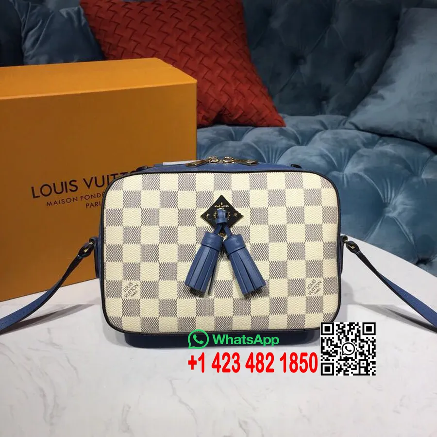 Louis Vuitton Saintonge Bag 22cm Damier Azur Canvas Vår/sommer 2019 Kolleksjon N40154, Blå