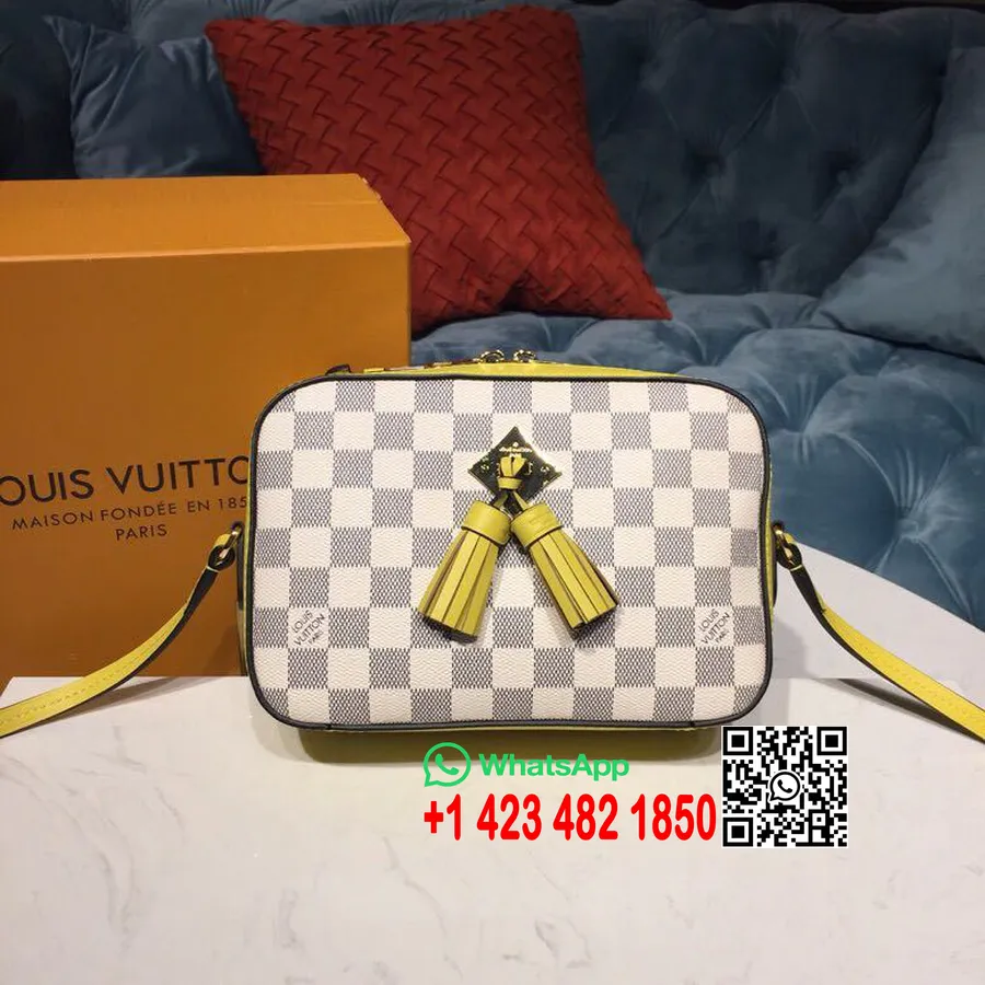 Louis Vuitton Saintonge чанта 22cm Damier Azur Canvas колекция пролет/лято 2019 N40154, ананас