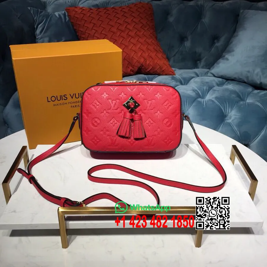 Louis Vuitton Saintonge чанта 22 см монограм Empreinte Canvas колекция пролет/лято 2019 M44606, алено