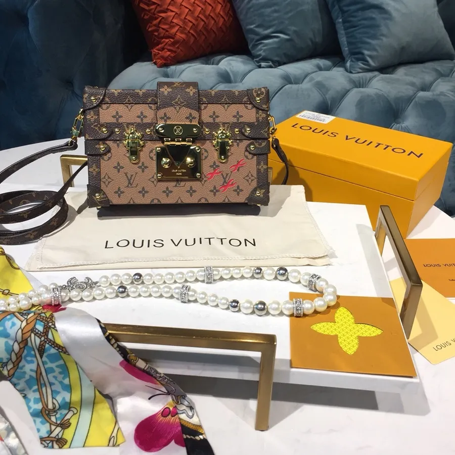 Louis Vuitton Petite Malle Kott 20cm Monogramm Tagurpidi Lõuend Kevad/suvi 2019 Kollektsioon M44154, Pruun