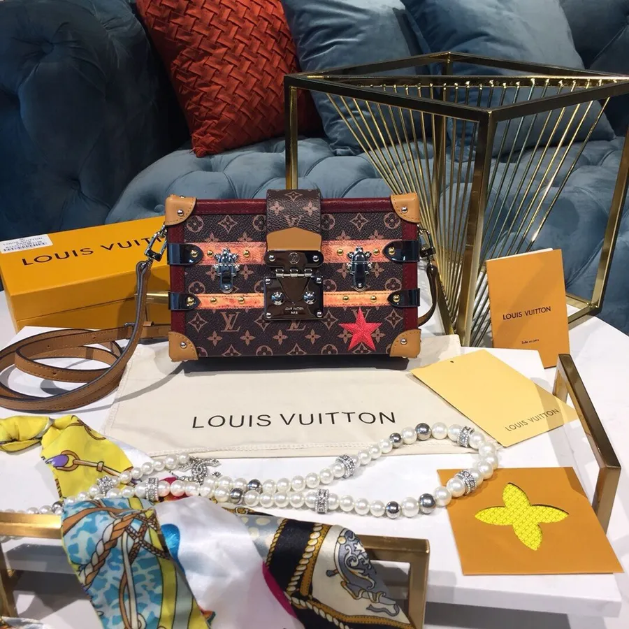 Louis Vuitton Petite Malle Time Torba Na Bagażnik 20 Cm Płótno Z Monogramem, Kolekcja Jesień/zima 2018 M52737, Brązowy