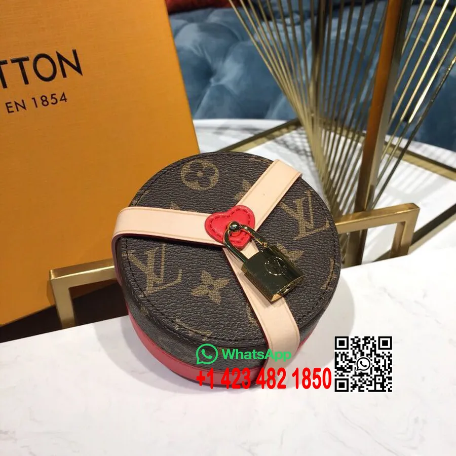 Louis Vuitton Lock Me Mücevher Kutusu Saklama Kutusu Pm Monogram Tuval Ilkbahar/yaz 2019 Koleksiyonu Gi0352, Kırmızı