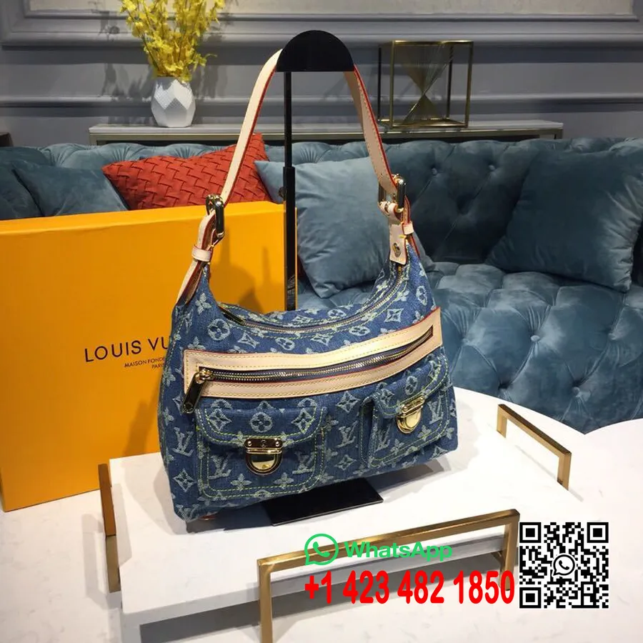 Louis Vuitton Messenger Axelväska Denim Monogram Canvas Vår/sommar 2019 Kollektion M44464, Blå