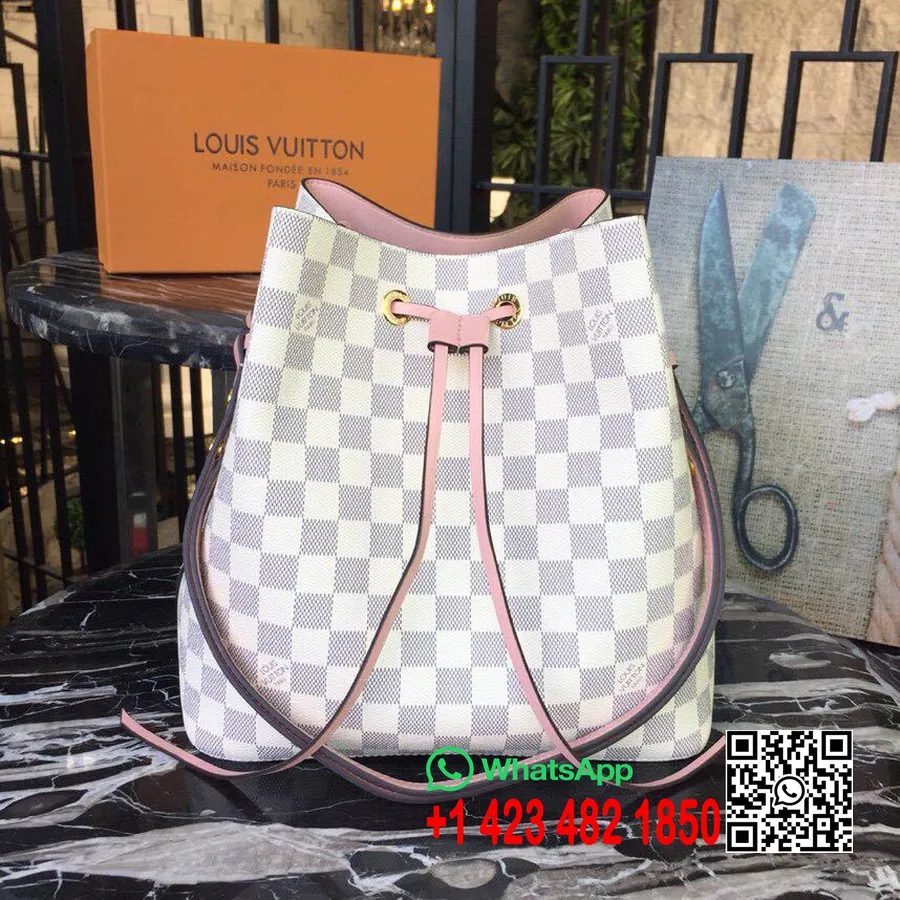 Louis Vuitton Neonoe Bucket Bag Damier Azur Canvas Vår/sommar 2019 Kollektion N40152, Eau De Rose