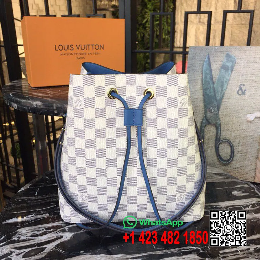 Louis Vuitton Neonoe Bucket Bag Damier Azur Canvas Vår/sommar 2019 Kollektion N40153, Bleuet