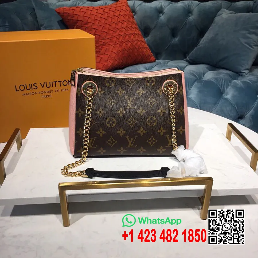 Louis Vuitton Surene Bb чанта 24 см монограм платно/зърнеста телешка кожа колекция пролет/лято 2019 M43777, розова балерина