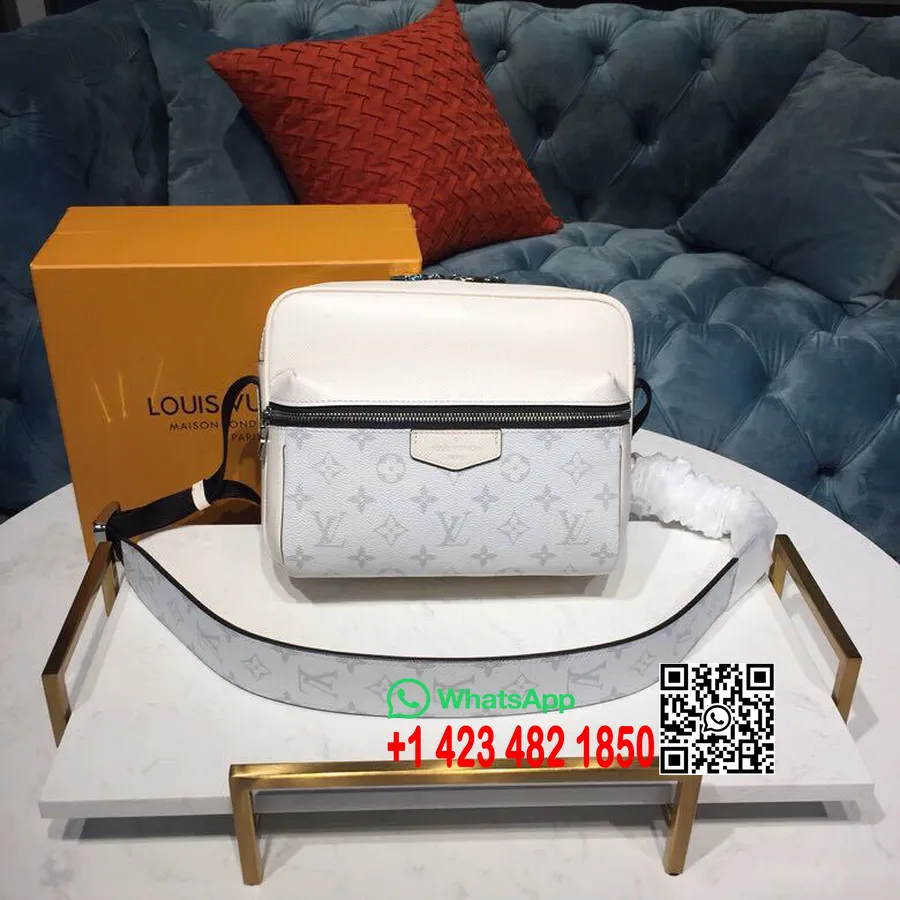 Louis Vuitton Ulkoilulaukku 26cm Monogrammi Antarktika Canvas/taiga Nahka Kevät/kesä 2019 Mallisto M30243, Blanc