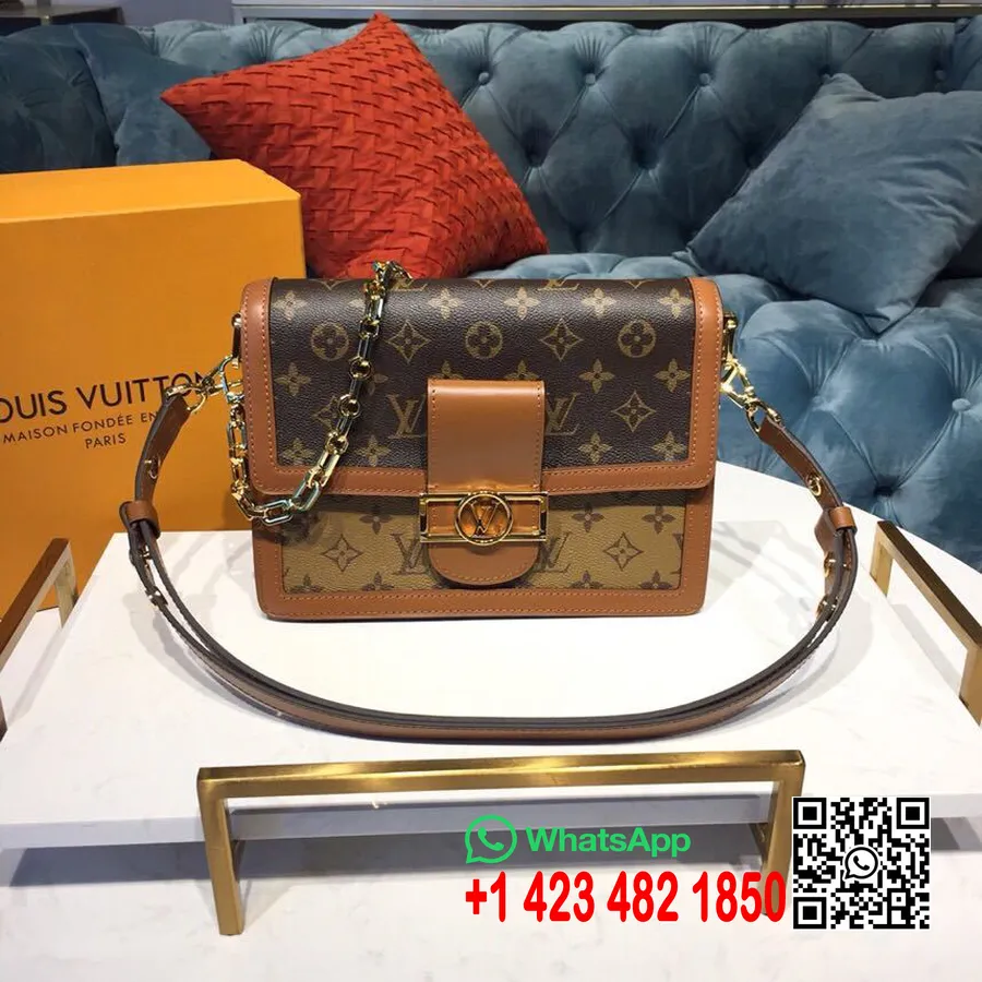 Tas Louis Vuitton Dauphine 25cm Monogram Dan Monogram Kanvas Terbalik Koleksi Musim Semi/musim Panas 2019 M44391, Coklat