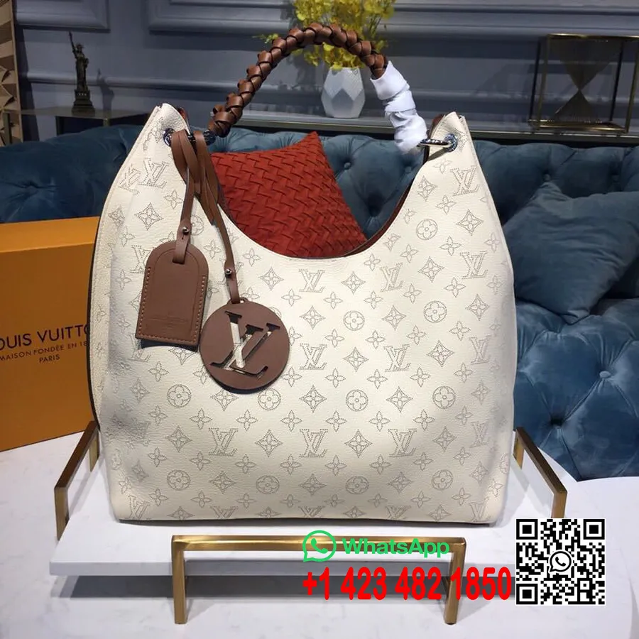 Louis Vuitton Carmel Klaiņojoša Soma 36cm Mahina Teļa ādas Audekls 2019. Gada Pavasara/vasaras Kolekcija M53188, Krēms