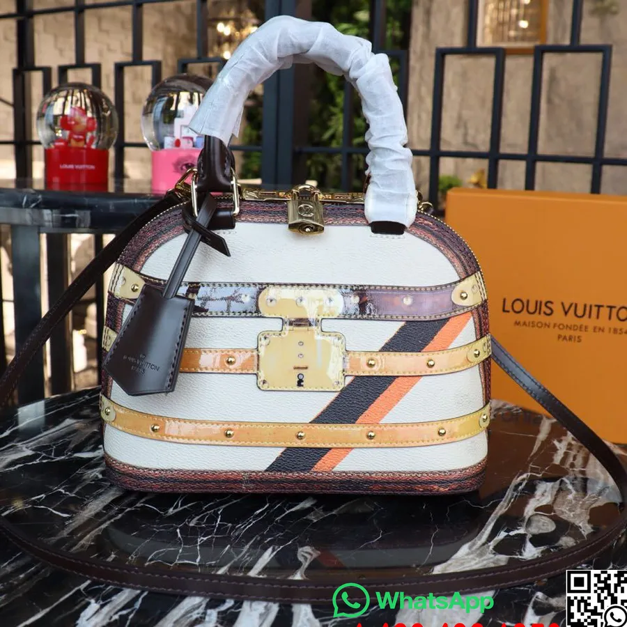 Louis Vuitton Alma Bb Time Taška Do Kufru Monogram Plátno Vernis Kolekce Jaro/léto 2019 M44389, Bílá