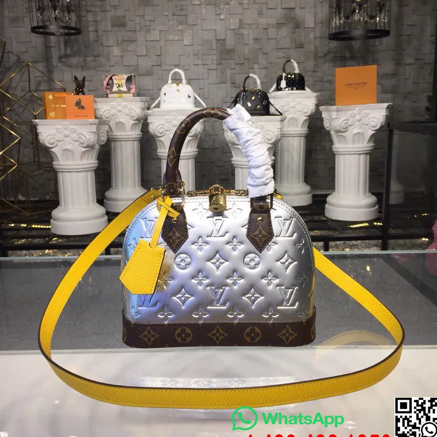 Louis Vuitton Alma Bb Toron Taška Monogram Vernis Plátno Kolekce Jaro/léto 2019 M44389, Bitume Metallise Metallic šedá