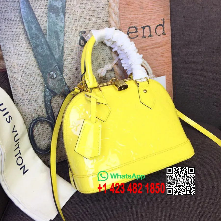 Louis Vuitton Alma Bb Bag Monograma Vernis Coleção Primavera / Verão 2019 M91678, Amarelo