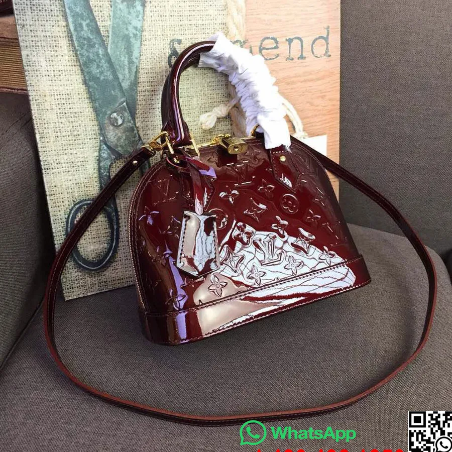 Louis Vuitton Alma Bb Bag Monogram Vernis Lente/zomer 2019 Collectie M91678, Bordeauxrood