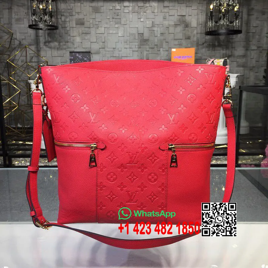 Louis Vuitton Melie Bag Monogram Empreinte Canvas Vår/sommer 2019 Kolleksjon M41544, Coquelicot Rød