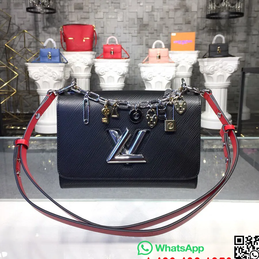 Louis Vuitton Twist Mm Lv Love Lock Charms Bag Epi Canvas Kolekcija Pomlad/poletje 2019 M52894, črno/bela