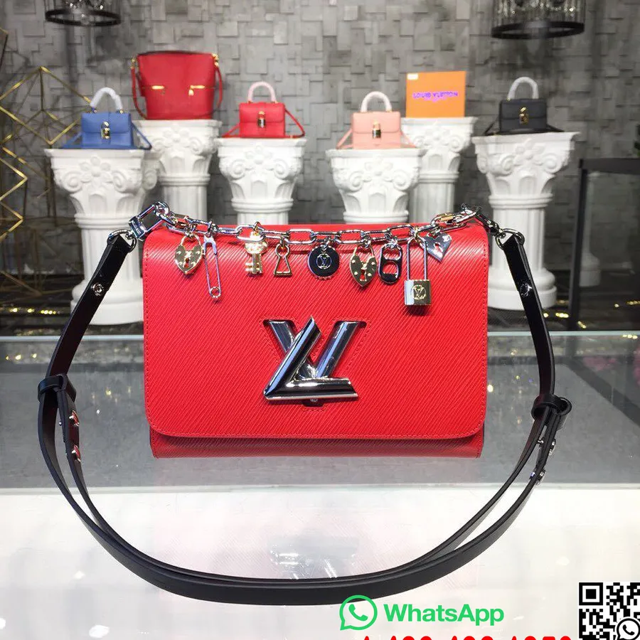 حقيبة لويس فويتون تويست مم LV Love Lock Charms من قماش Epi مجموعة ربيع/صيف 2019 M52895، كوكيليكوت أحمر/أسود