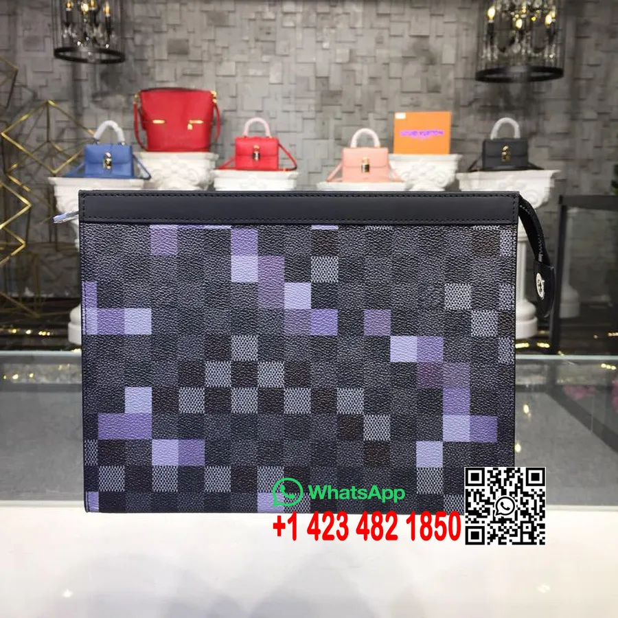 Louis Vuitton Pochette Voyage Mm çanta Damier Grafit Piksel Tuval Ilkbahar/yaz 2019 Koleksiyonu N60175, Gri