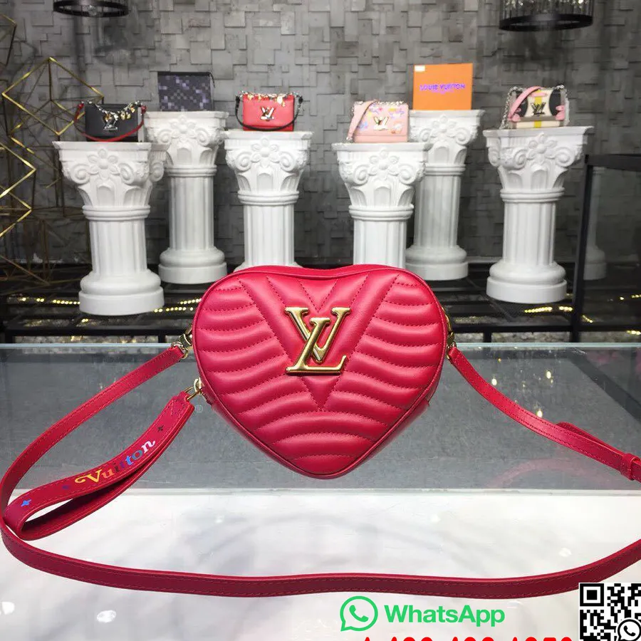 Louis Vuitton New Wave Srčkana Torbica Za Okoli Pasu, Prešito Telečje Usnje, Kolekcija Pomlad/poletje 2019 M64058, škrlatno Rdeč