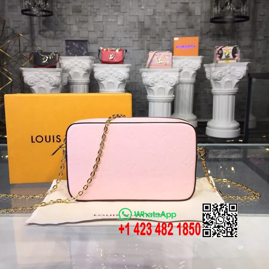 Louis Vuitton Fotoğraf Makinesi çantası Monogram Vernis Canvas Ilkbahar/yaz 2019 Koleksiyonu M64058, Gül Ballerine