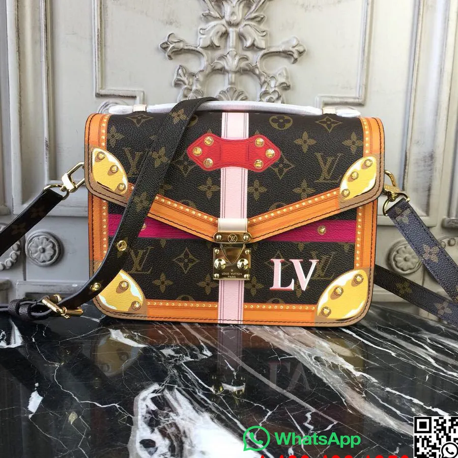 Louis Vuitton Pochette Metis Trompe L'oeil Print Monogram Canvas Høst/vinter 2018 Kolleksjon M43628, Rosa