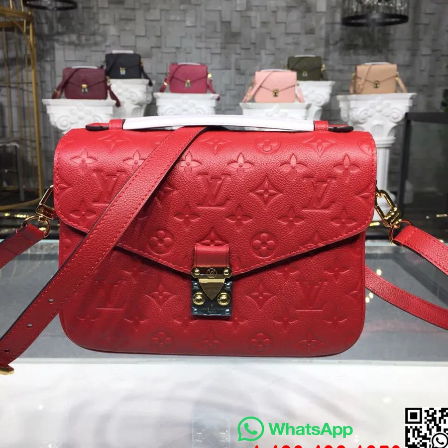 Louis Vuitton Pochette Metis 25cm Taška Monogram Empreinte Plátno Kolekce Jaro/léto 2018 M41488, Cerise