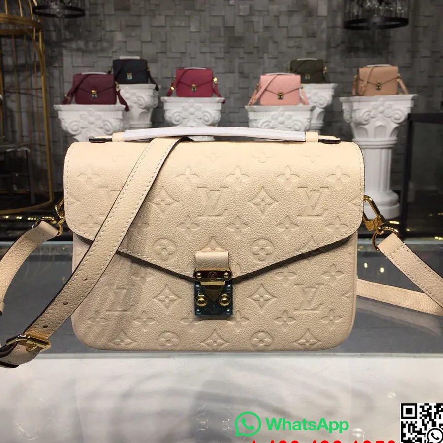 Louis Vuitton Pochette Metis 25cm Taška Monogram Empreinte Plátno Jaro/léto 2018 Kolekce M44072, Krémová