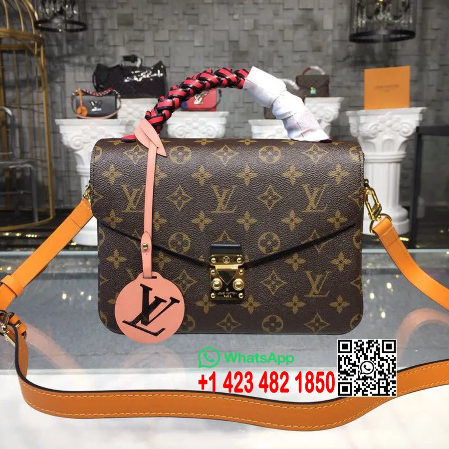 Louis Vuitton Pochette Metis чанта с плетена дръжка монограм платнена колекция есен/зима 2018 M43984, кафяво