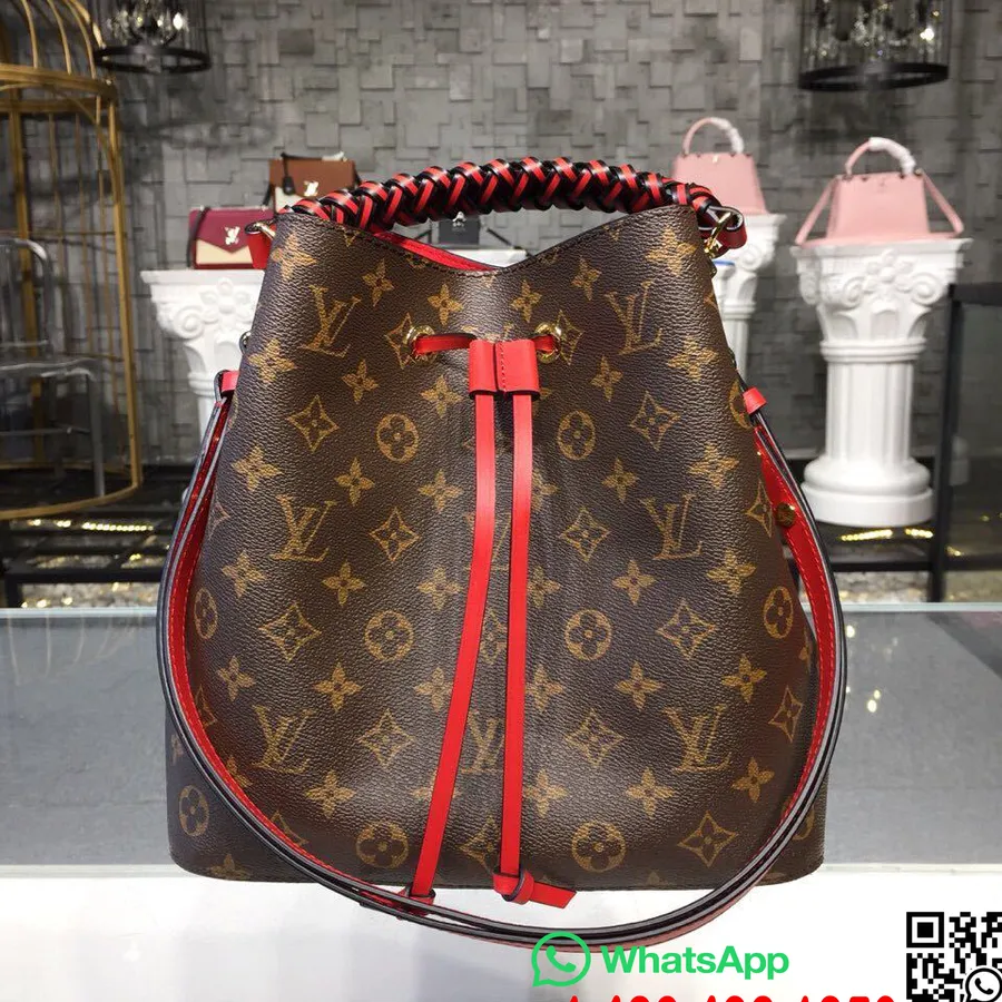 Louis Vuitton Bolso Con Cordón Neonoe Lona Monograma Colección Primavera/verano 2018 M43985, Rojo Coquelicot